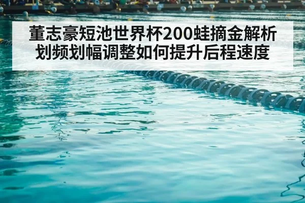 董志豪短池世界杯200蛙摘金解析 划频划幅调整如何提升后程速度